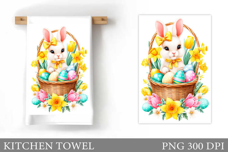 Easter Bunny Kitchen Towel. Bunny Kitchen Towel Sublimation