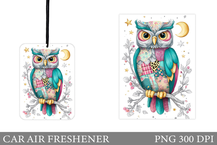 Owl Car Air Freshener Design. Cute Owl Car Air Freshener