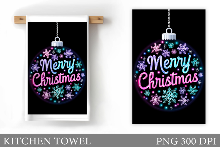 Christmas Kitchen Towel Design. Merry Christmas Sublimation