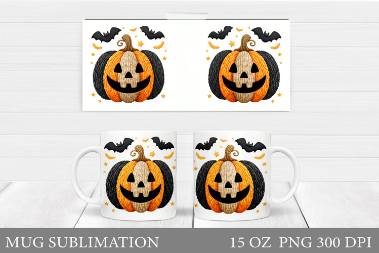 Halloween Pumpkin Mug Design. Halloween Mug Sublimation