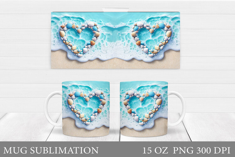 Sea Mug Wrap Design. Sea Sublimation example image 1