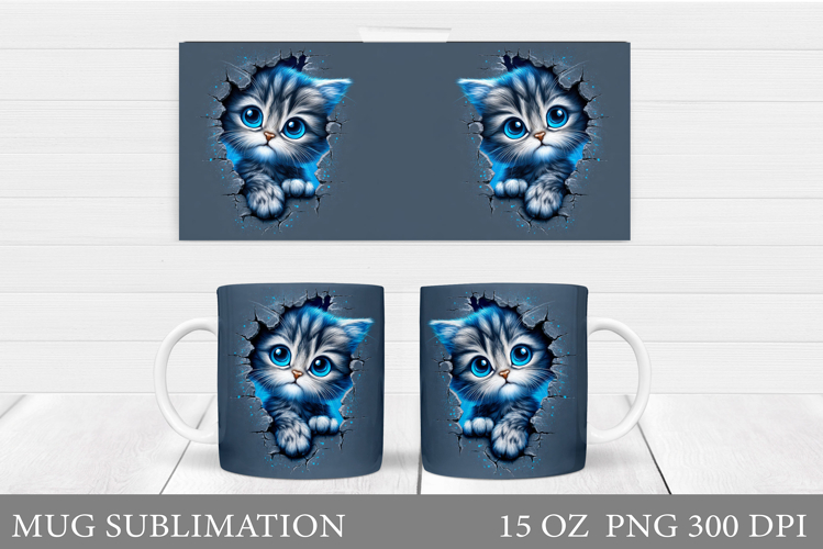 Cute Cat Mug Design. Cute Cat Sublimation
