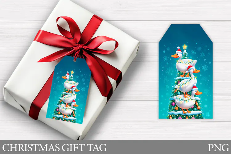 Christmas Goose Gift Tag. Christmas Gift Tag Printable