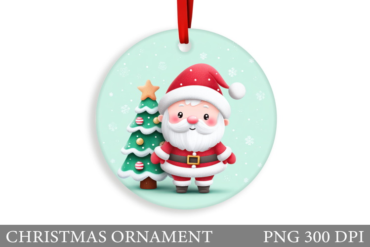 Cute Santa Claus Christmas Ornament. Santa Claus Sublimation