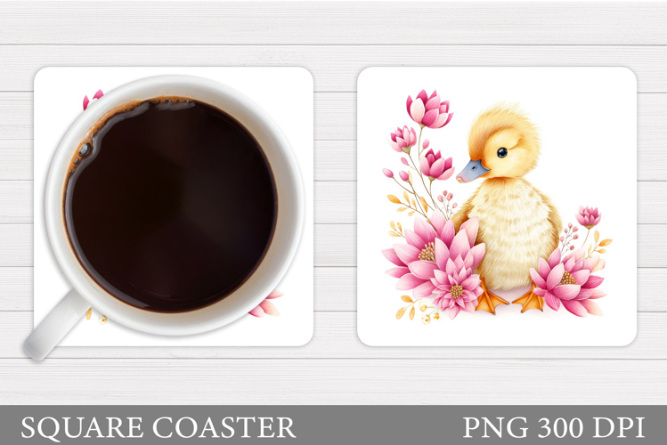 Spring Duck Coaster Design. Spring Coaster Sublimation