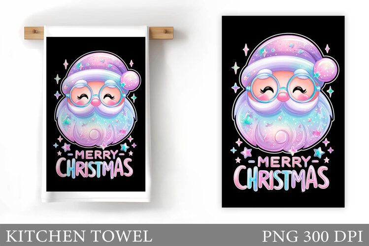 Santa Claus Kitchen Towel. Christmas Kitchen Towel Design example image 1