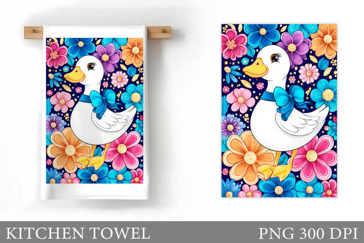 Cute Goose Kitchen Towel Design. Cute Goose Sublimation