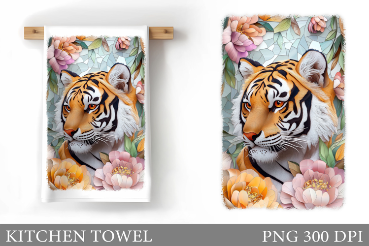 Tiger Kitchen Towel Design. Tiger Sublimation