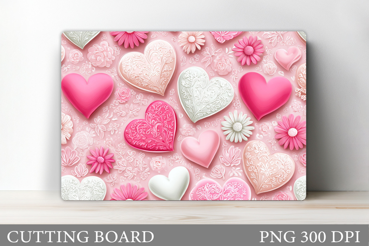 Hearts Cutting Board Design. Valentines Cutting Board