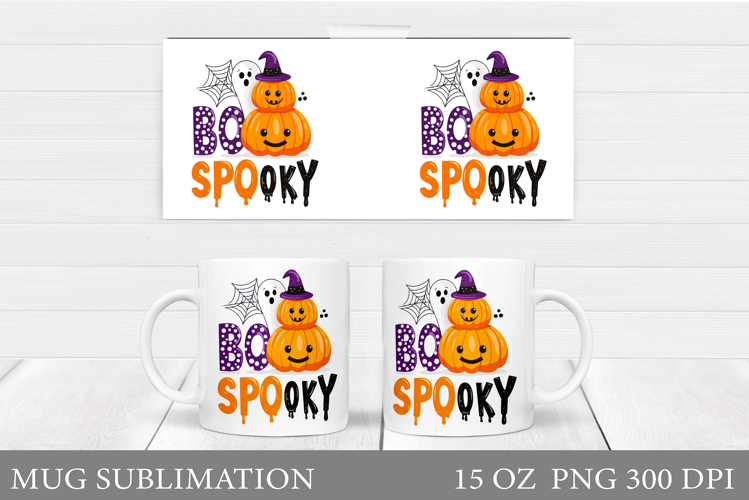 Halloween Mug Wrap Design. Halloween Sublimation