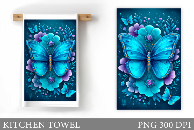 Butterfly Kitchen Towel Design. Butterfly Sublimation