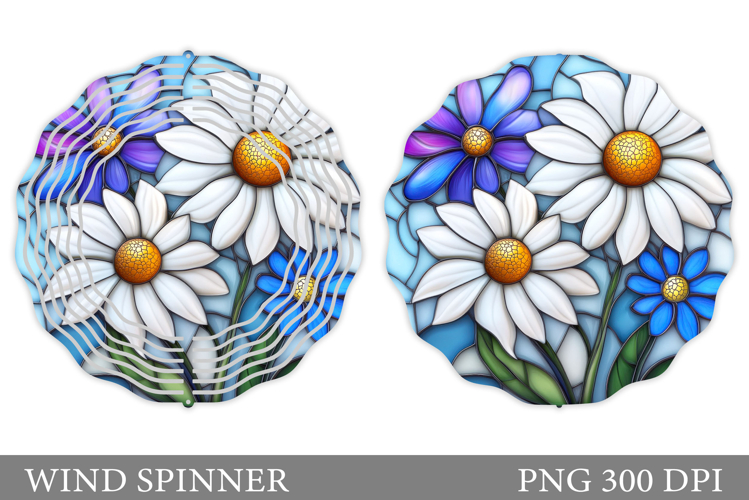 Daisy Flowers Wind Spinner. Floral Wind Spinner Design