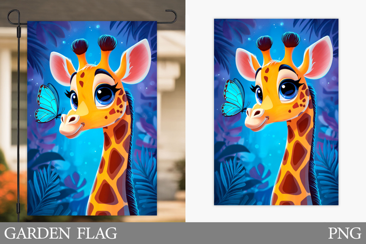 Giraffe Garden Flag Design. Giraffe Sublimation