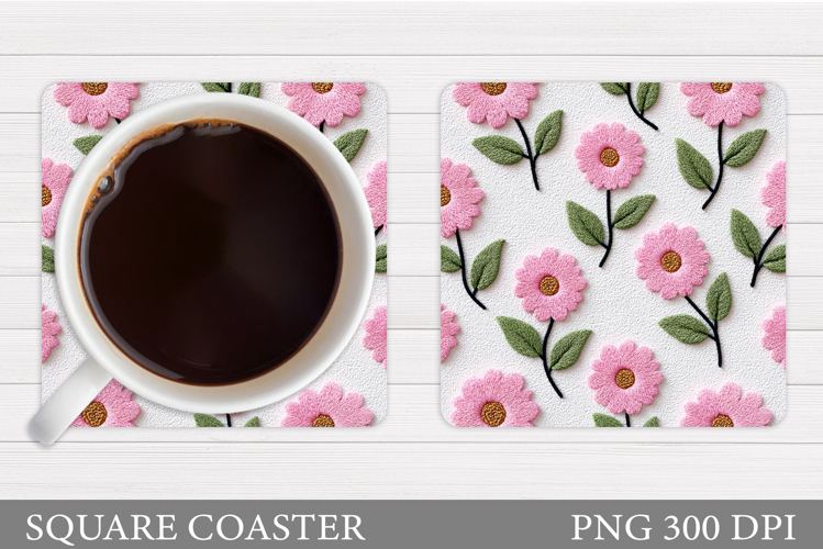 Floral Coaster Design. Flowers Coaster Sublimation