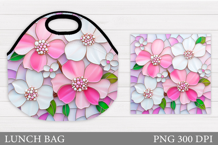Flowers Lunch Bag Sublimation. Floral Lunch Bag Design