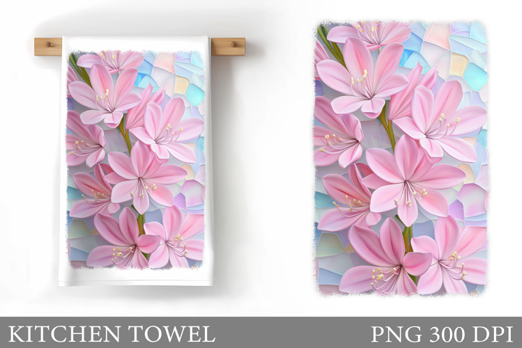 Flowers Kitchen Towel. Floral Kitchen Towel Design