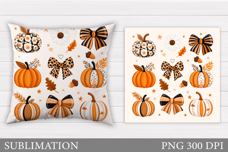 Pumpkin Pillow Design. Fall Pillow Sublimation