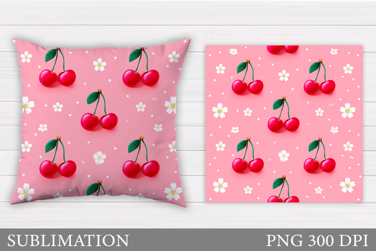Cherry Pillow Design. Cherries Sublimation