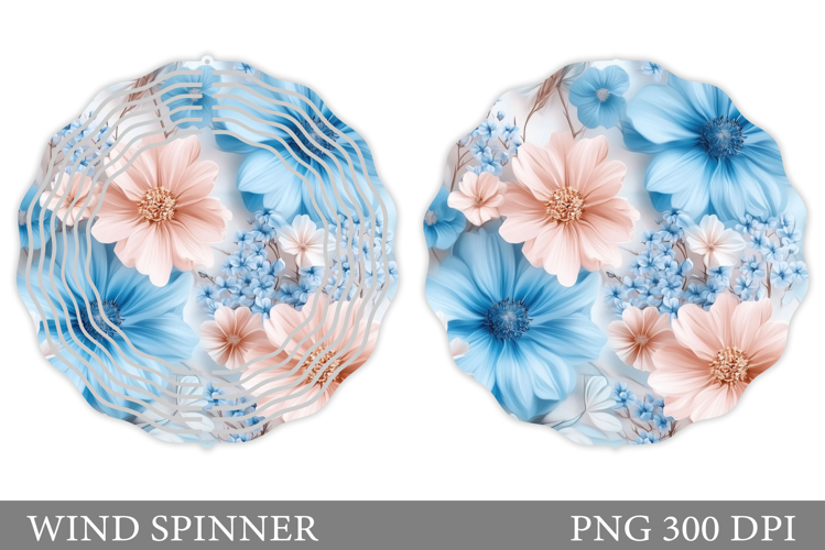 Floral Wind Spinner Sublimation. Flowers Wind Spinner Design