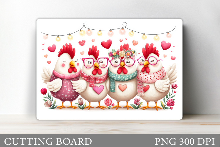 Valentines Chicken Cutting Board. Valentines Cutting Board