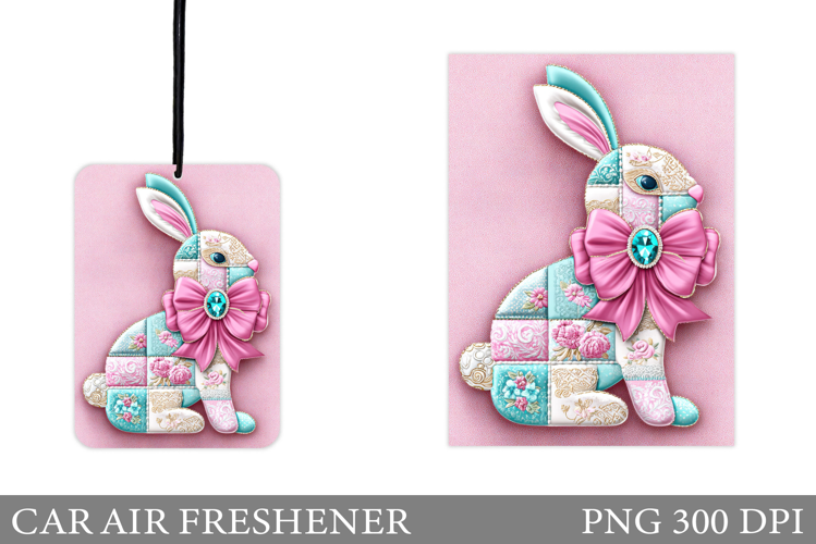 Cute Bunny Car Air Freshener Design. Cute Bunny Sublimation