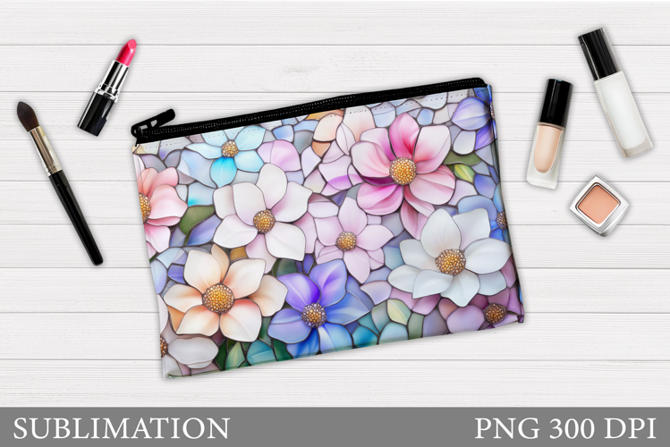 Flowers Makeup Bag Design. Flowers Cosmetics Bag Sublimation