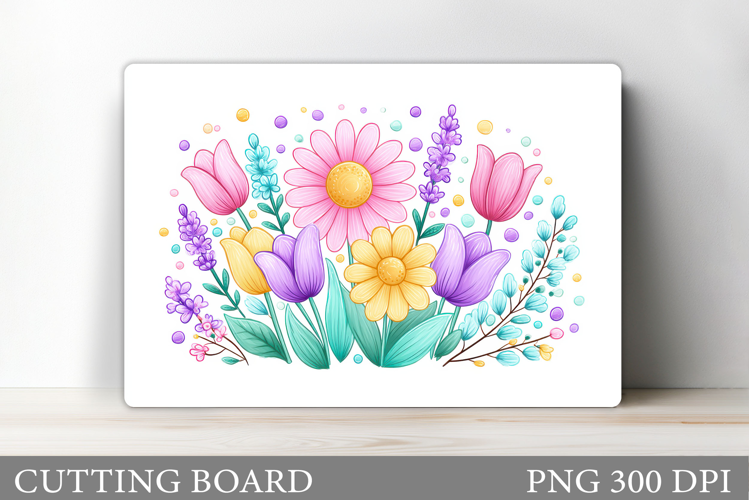 Floral Cutting Board Design. Flowers Cutting Board