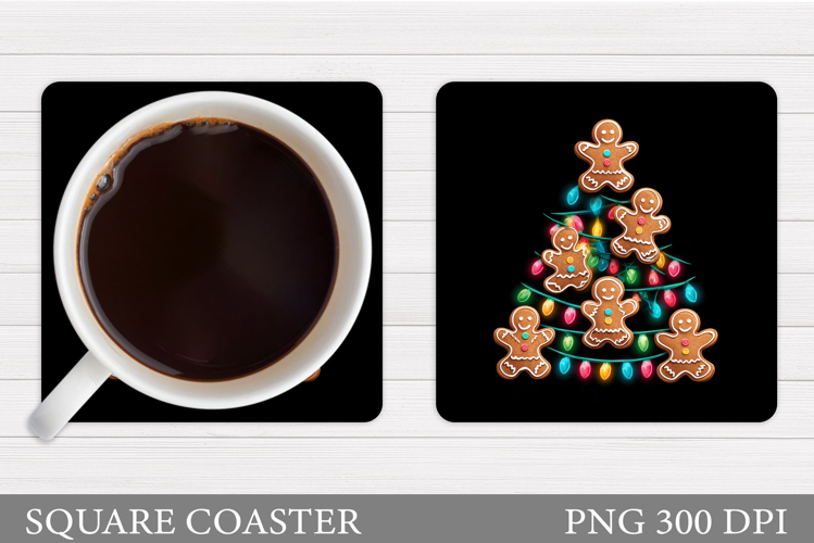 Gingerbread Coaster Design. Christmas Coaster Sublimation