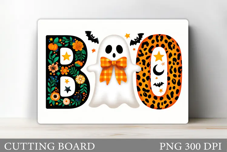 Boo Cutting Board Design. Halloween Cutting Board