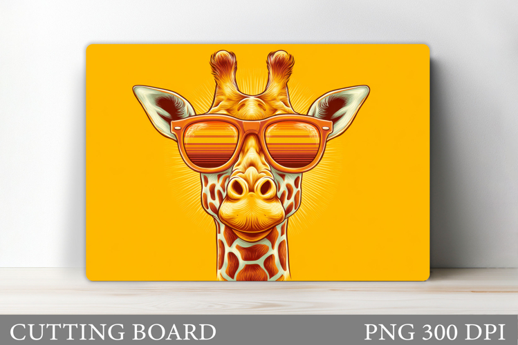 Giraffe Cutting Board Design. Cute Giraffe Sublimation