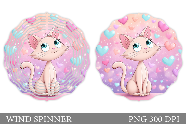 Valentines Cat Wind Spinner. Valentines Wind Spinner Design