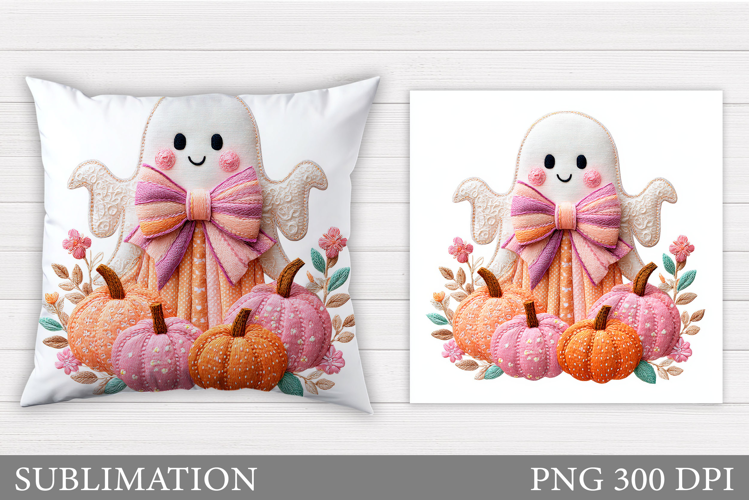 Ghost Pillow Design. Halloween Pillow Sublimation