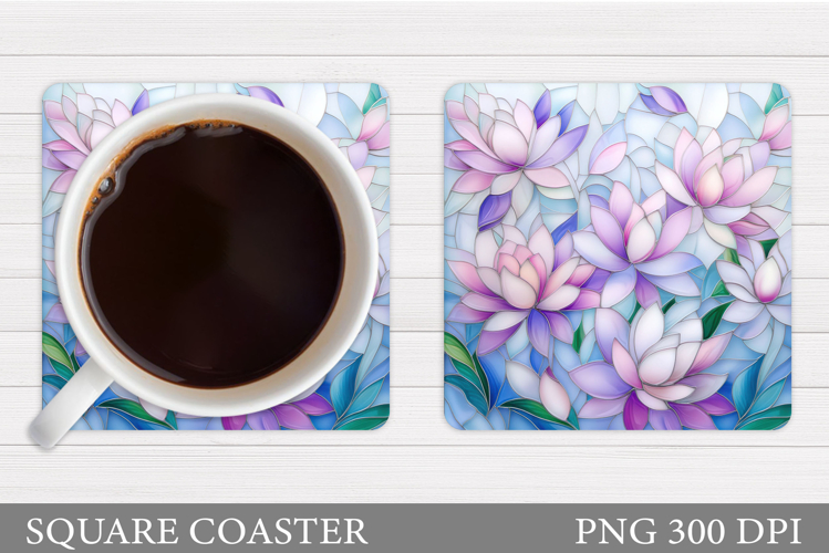 Floral Coaster Design. Flowers Coaster Sublimation