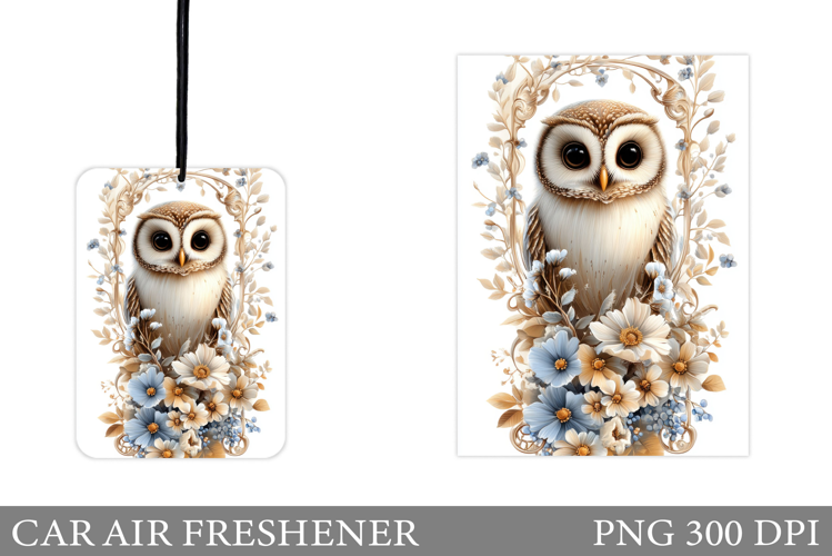 Owl Car Air Freshener Design. Cute Owl Car Air Freshener