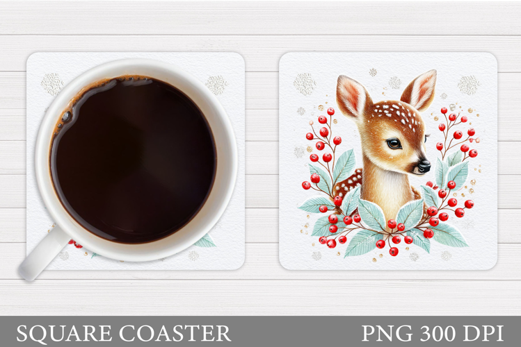 Christmas Deer Coaster Design. Christmas Coaster Sublimation