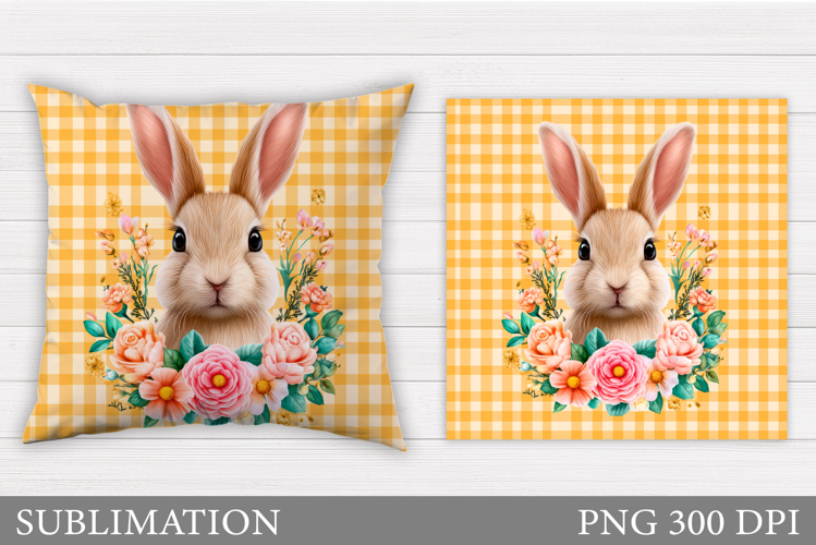 Cute Bunny Pillow Design. Cute Bunny Sublimation