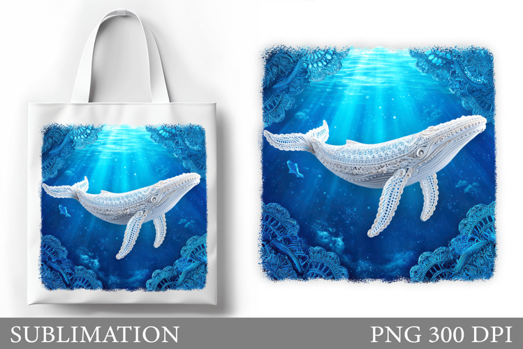 Whale Sublimation. Whale Tote Bag Sublimation