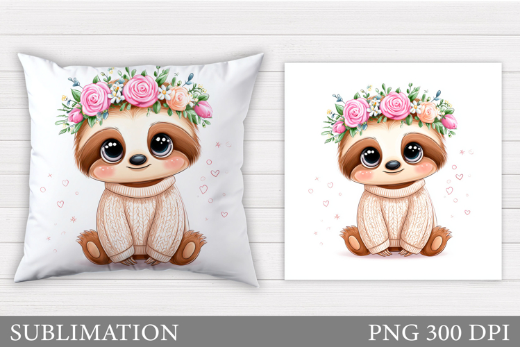 Cute Sloth Pillow Sublimation. Cute Sloth Sublimation