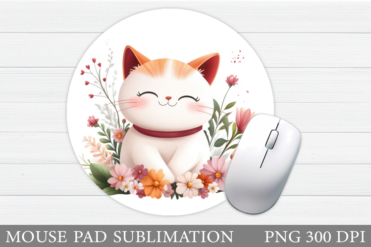 Cute Cat Mouse Pad Sublimation. Cute Cat Sublimation