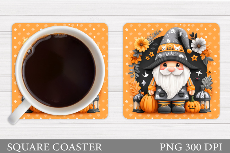 Halloween Gnome Coaster. Halloween Coaster Sublimation
