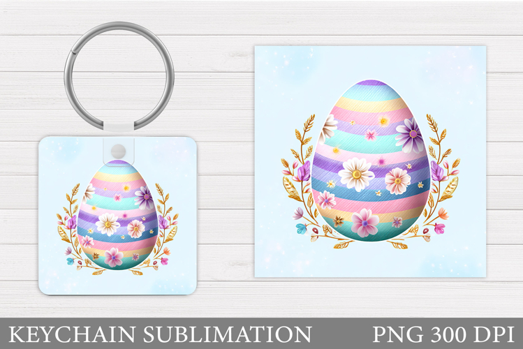Easter Egg Keychain Design. Easter Keychain Sublimation