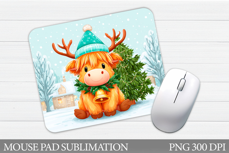 Christmas Cow Mouse Pad. Christmas Mouse Pad Design