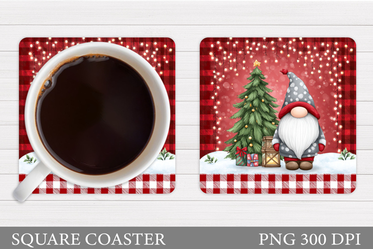 Christmas Gnome Coaster. Christmas Coaster Sublimation