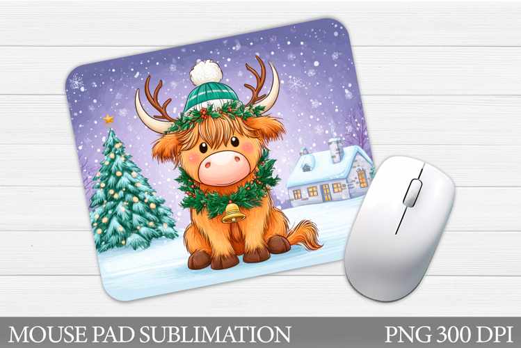 Christmas Cow Mouse Pad. Christmas Mouse Pad Design