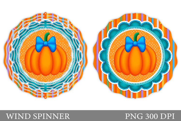 Pumpkin Wind Spinner Design. Fall Wind Spinner Sublimation example image 1