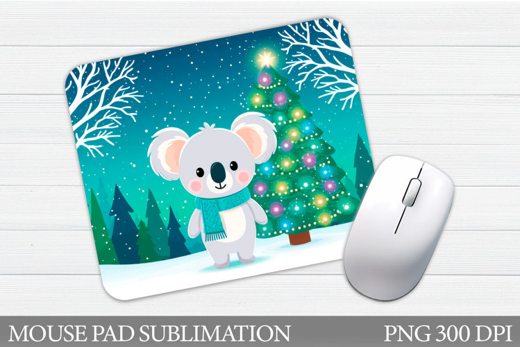 Cute Koala Mouse Pad Design. Christmas Mouse Pad Sublimation