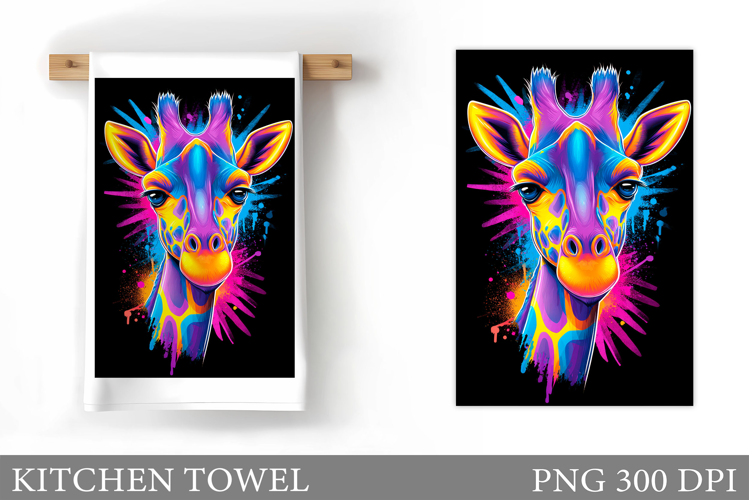 Giraffe Kitchen Towel Design. Giraffe Sublimation