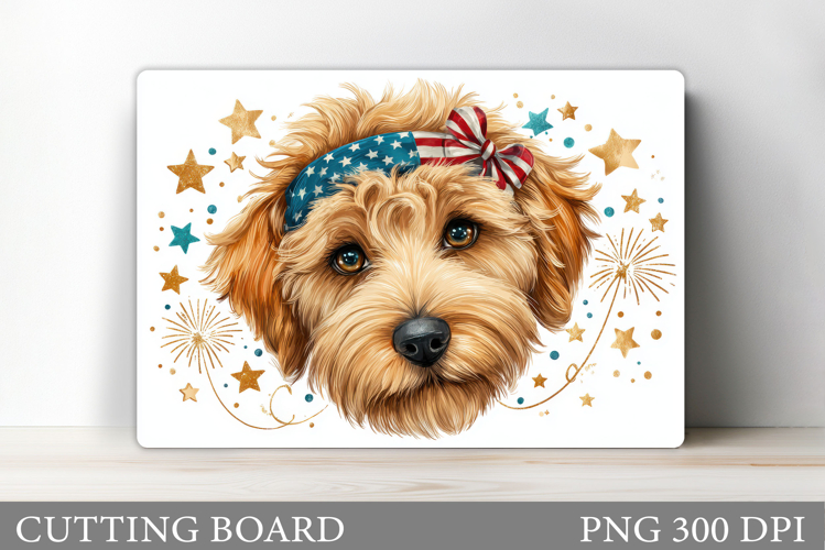 Patriotic Dog Cutting Board. Patriotic Cutting Board Design