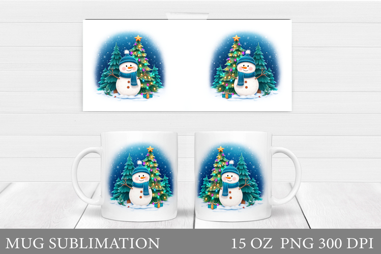 Christmas Snowman Mug Design. Christmas Mug Sublimation