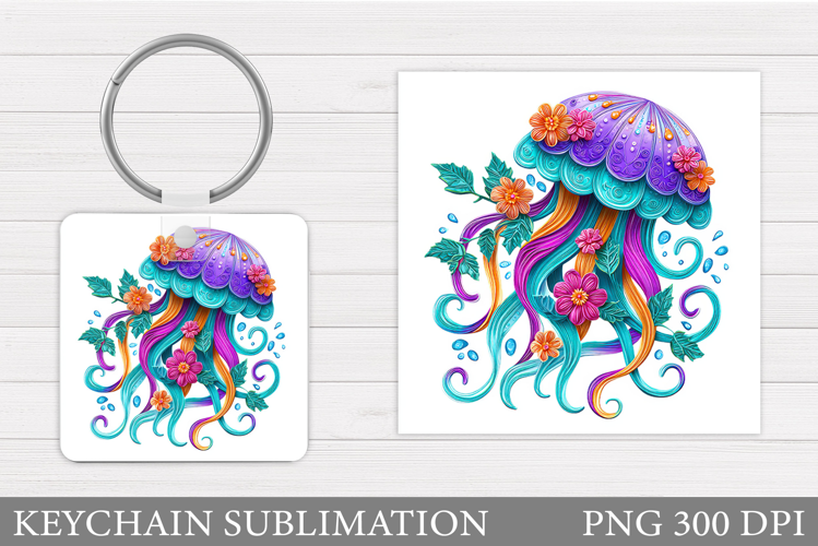 Jellyfish Keychain Design. Jellyfish Keychain Sublimation